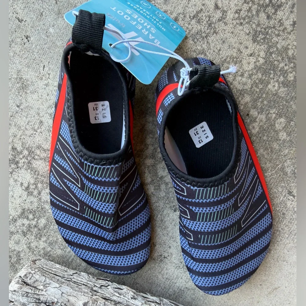 TrueFit Barefoot Kids Slip-On Water Shoes Aqua Socks NWT Sz-13.  D‎